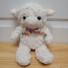 Lamb Sheep Plush Dan Dee Collectors Choice Stuffed Animal Rainbow Plaid Bow