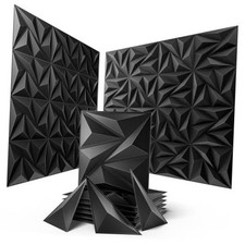 32-Pack 3D Wall Panels - Charcoal Black - 30.72 Sq Ft - 32 Pack