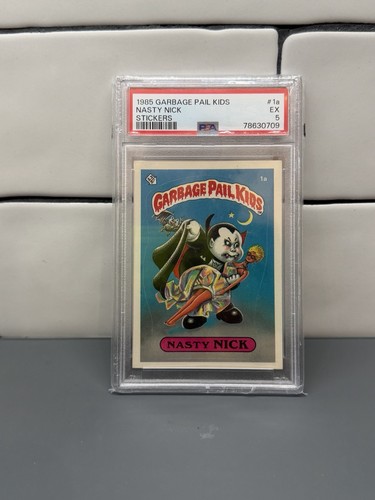 Topps 1985 Garbage Pail Kids Stickers #1a Nasty Nick Sticker PSA 5
