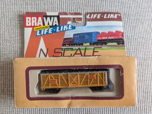 Life-Like 7759 N Scale Union Pacific Livestock Car 476306 Freight Boxed BRAWA | Condition: Used