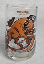 Taurus Zodiac Drinking Glass Vintage 1976 Bev...