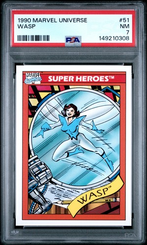 1990 MARVEL UNIVERSE #51 WASP PSA 7