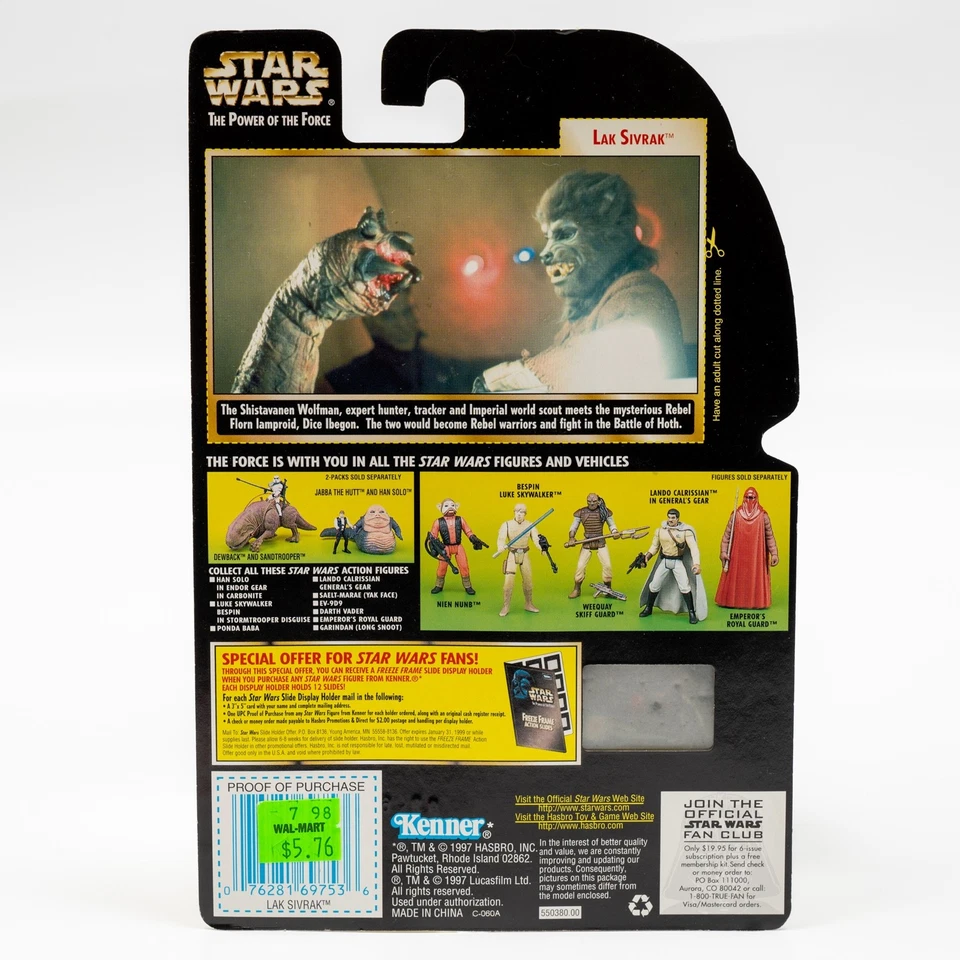 Star Wars Lak Sivrak 3.75" Figure Power of the Force Freeze Frame 1997 Kenner - Image 4 of 4