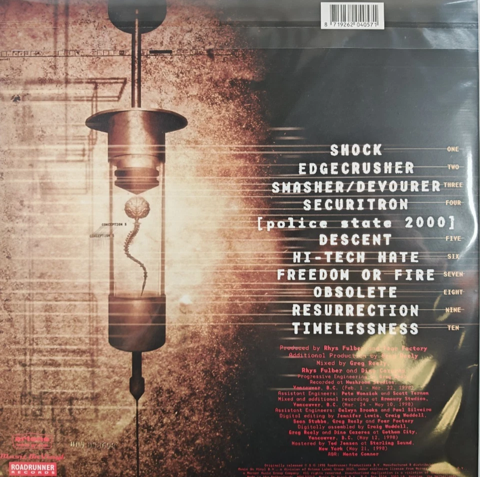 Fear Factory Obsolete LP Album vinyl record 2025 limited clear & black numbered Foto 4 de 4