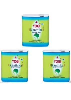 3 x Yogi Kanthika Pills for Throat Relief, Ayurvedic Pills 140x3Pills Sugar Free