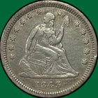 1843 Seated Liberty Quarter Extremely Fine XF Coin, Minor Cleaning #36583