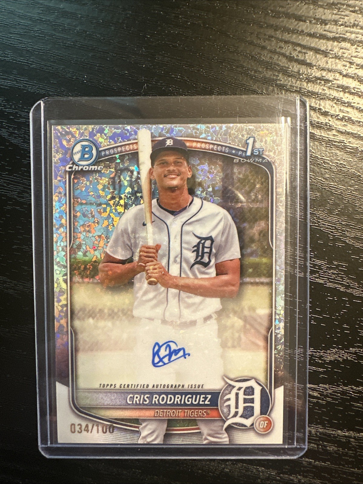 2025 1st Bowman Chrome Cris Rodriguez Mini Diamond Refractor Auto /100
