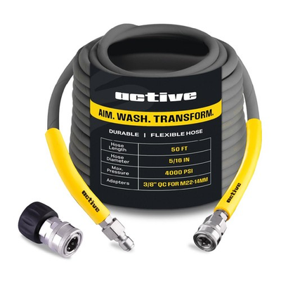 #ad Active Pressure Washer Hose 50 Ft 5 16 4000 PSI Steel Braided $179.99