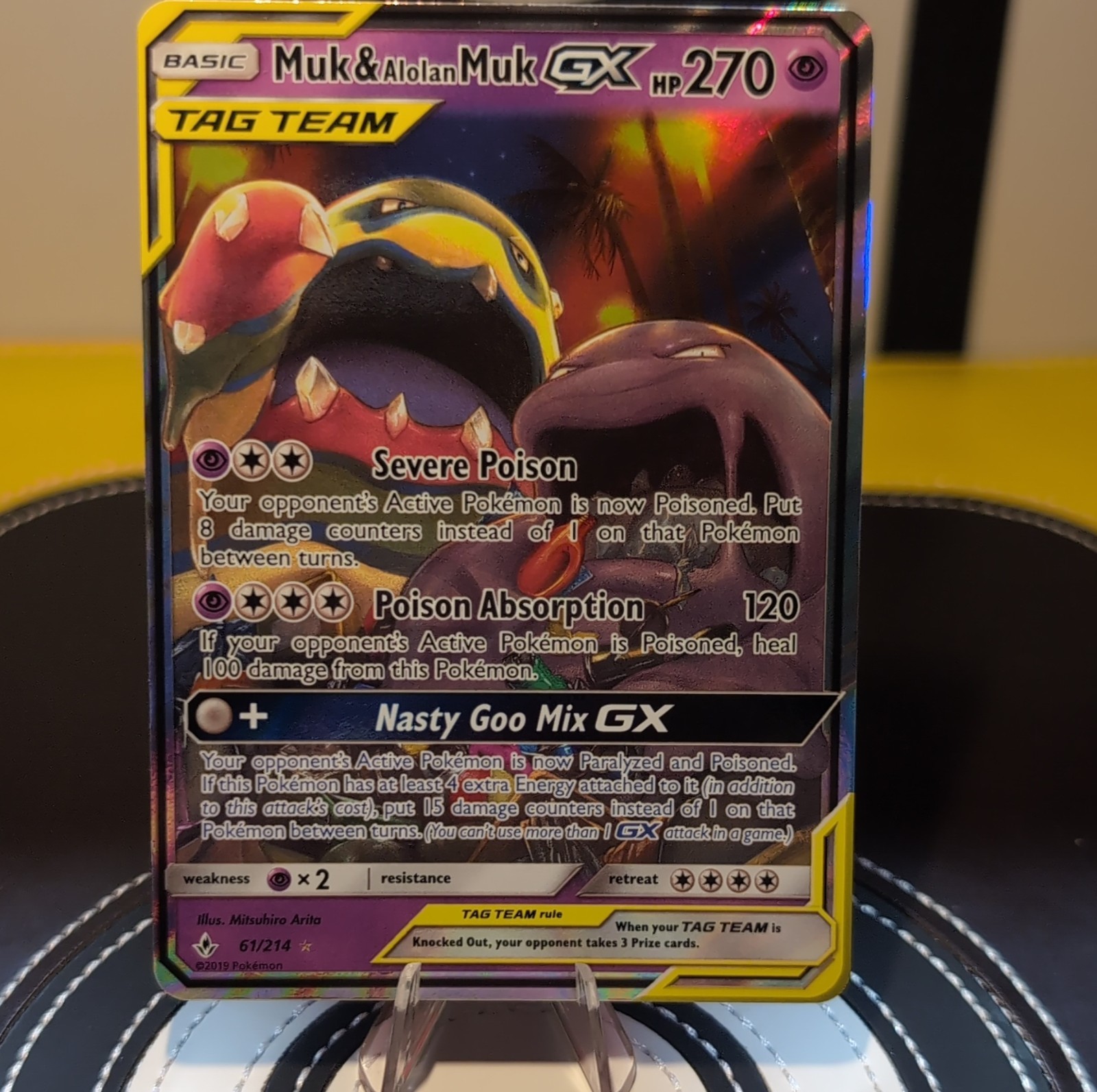 Pokémon Muk & Alolan Muk GX TAG TEAM Ultra Rare Holo SM-Unbroken Bonds 61/214