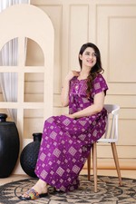 Indian Bollywood Women Cotton Gown Dress Beautiful Sleepwear Nightwear Nighty