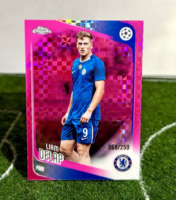 Topps Chrome UEFA Champions League Liam Delap Chelsea FC Blue #192 068/250 2026