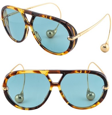 BOTTEGA VENETA 1273 DROP BV1273S Metal Havana Green Unisex Pilot