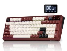 RK ROYAL KLUDGE M100 Wireless Mechanical Keyboard w/Screen Dual Knobs, Tri-Mod