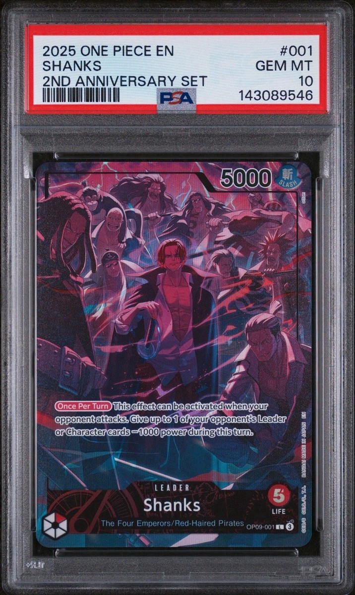 PSA10 ワンピース シャンクス OP09-001 Shanks PSA 2枚 Shanks (English Version 2nd Anniversary Set) OP09-001 One Piece