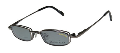 NEW SMARTCLIP 509T EYEGLASSES SUNGLASS CLIP-ONS TITANIUM 46-20-135 GRAY