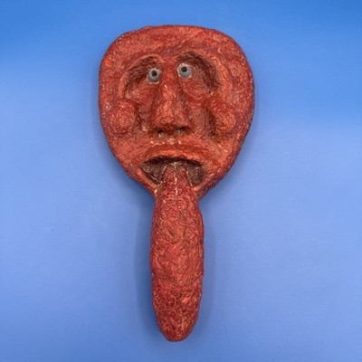 Grotesque Monster Face Tongue Handle Oddities Vanity Mirror 3-D Textured Maker?