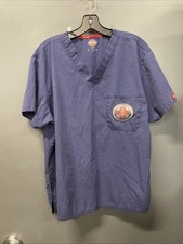 Dickies Navy Blue Naval Hospital Camp Lejeune Scrub Top Size Large