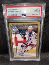 🔥 1998 TOPPS #219 WAYNE GRETZKY PSA 8 Near-Mint/Mint. New York Rangers Pop 10 !