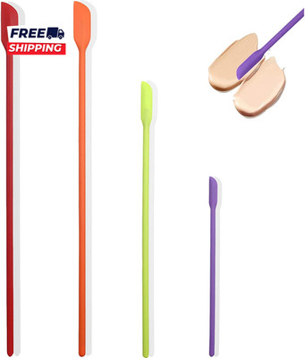 Beauty Spatula 4 PCS Makeup Spatula Mini Silicone for Cosmetics & Kitchen 3 Size
