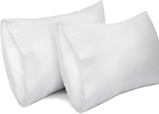 2 Pack Pillow Cases,100 Cotton Breathable Pillowcases,20"X 30" Queen Size,White
