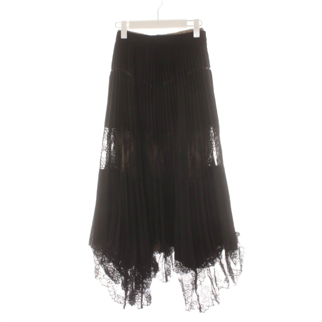 Ameri VINTAGE Lace Sandwich Long Flare Skirt Blac… - image 1
