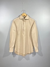 SUITSUPPLY Men's Preppy 1/2 Cotton Beige Extra Slim Fit Formal Shirt Size 38
