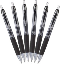 Uni-Ball Signo 207 Retractable Gel Ink Rollerball Pens Bold Point 6 Pack Black