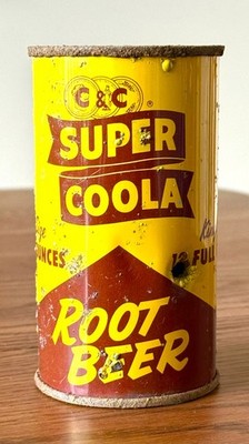 *Iconic* C&C Super Coola Root Beer Flat Top Soda Can--Pre-Zip Code