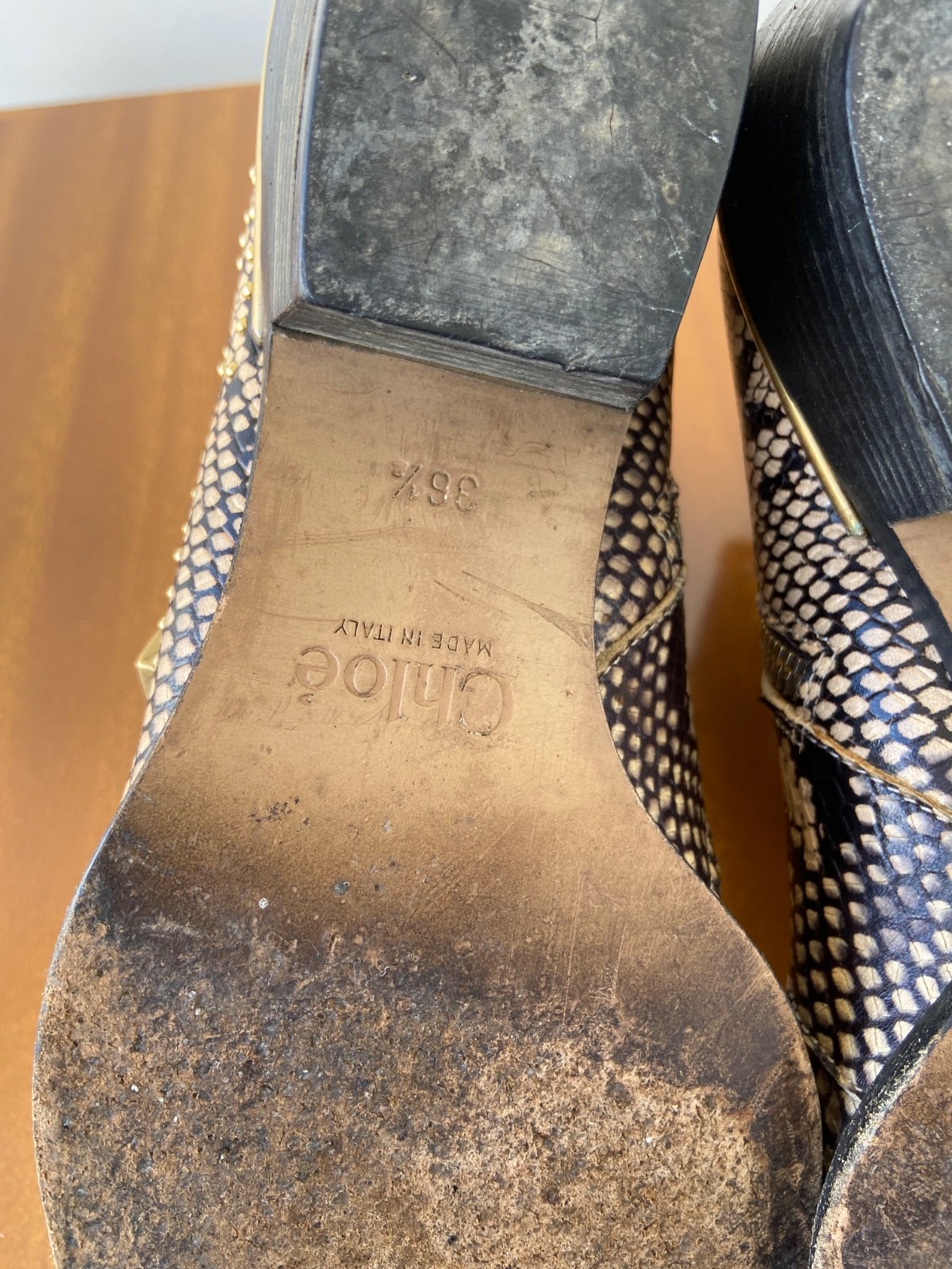 Chloe susanna python-embossed studded leather ank… - image 15