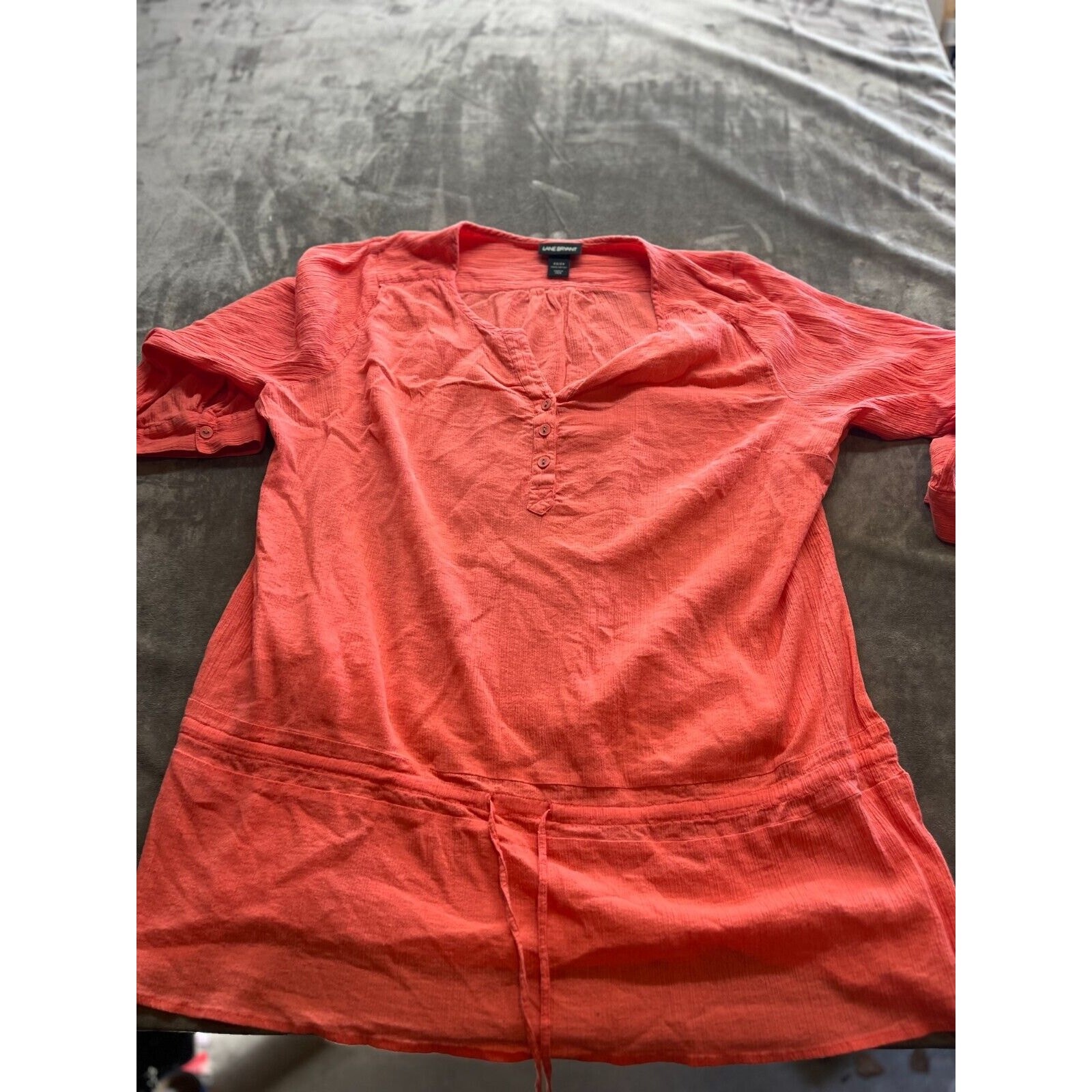 Lane Bryant Solid Popover Blouse Drawstring Waist… - image 1