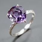 Handmade 6 ct+ Natural Amethyst Ring 925 Sterling Silver Size 6.75 /R473289