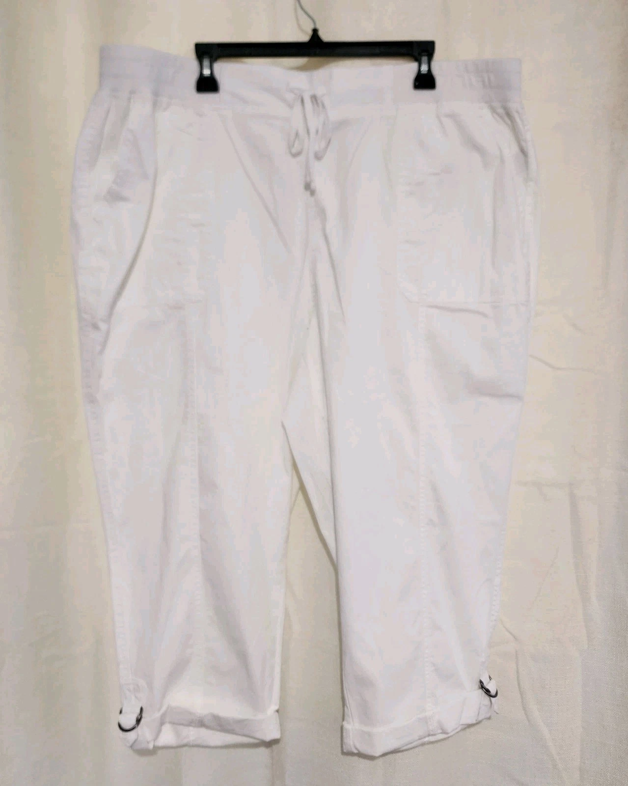Style & Co Women's Capri Pants Straight Mid Rise Pull On White Size 3X NWT