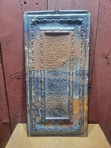 OLD SHABBY METAL CEILING TILE - TIN VICTORIAN 1800s ORIGINAL DIY 12" x 24" LOT B