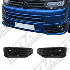 SPORTLINE GLOSSY BLACK FOG LIGHT GRILLE INSERTS FOR VW TRANSPORTER T5.1 09-15
