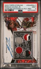 RONALD ACUNA JR. 2023 Topps Sterling RED QUAD PATCH AUTO Braves 2/5 PSA 9