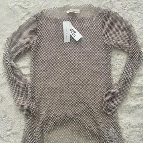Top de malla brillante con joyas Urban Outfitters Light Before Dark, top de red talla S - Imagen 2 de 6