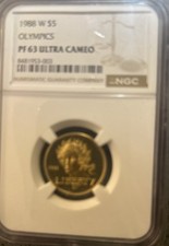 1988 W Olympics U.S. Half Eagle $5 Gold Commemorative Coin PF NGC