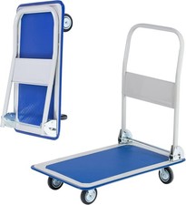 Folding Platform Trolley Cart Hand Truck Flatbed 300kg Heavy Duty Dolly Blue