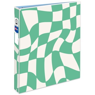 Avery 3 Ring Binder, 1 Inch Round Rings, Retro Collection, Groovy Checks (26803)