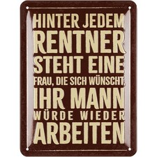 Retro Blechschild Ruhestand, Geschenk zum Renteneintritt M&auml;nner, Rentner
