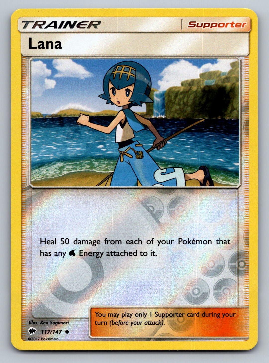Lana 117/147 Uncommon Burning Shadows Pokemon Reverse Holo Lightly Played
