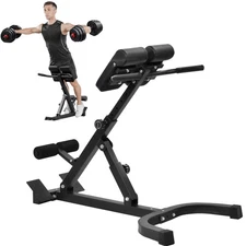 Hyperextension Roman Chair - Adjustable Foldable Exercise Bench Back Extension 