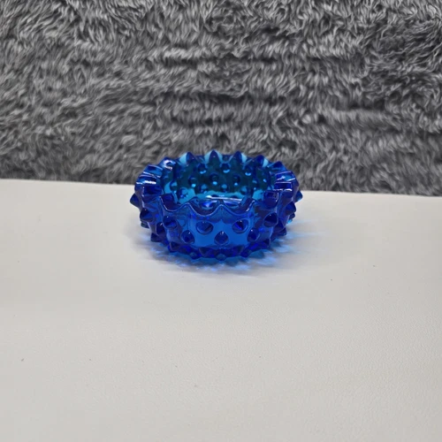 Fenton Cobalt Blue Hobnail Glass Ashtray  Coin Dish Vintage Collectible Decor