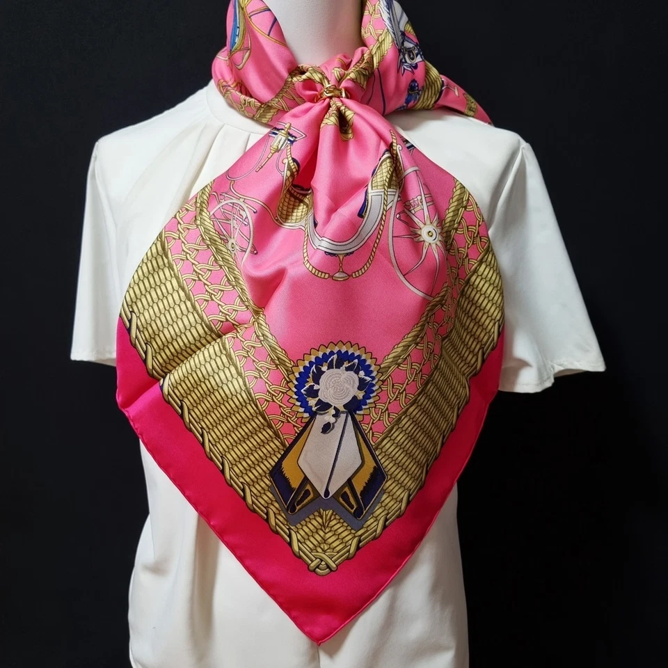 РЕДКИЙ ВИНТАЖНЫЙ HERMES шелковый шарф «Voitures Paniers» Carre 90 беспошлинный США - Изображение 3 из 4