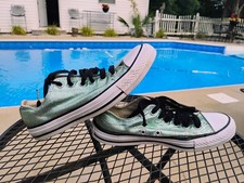Converse Chuck Taylor All Star Green Metallic Low Top shoes - Unisex Mens 6 Wo 8