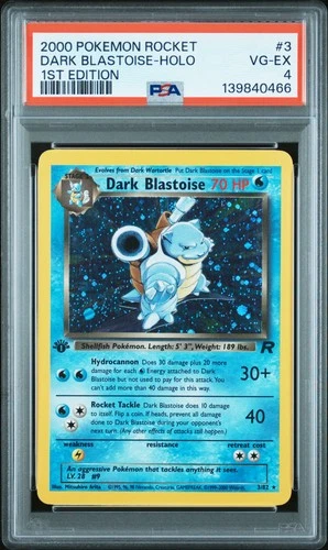 2000 POKEMON ROCKET 1ST ED #3 DARK BLASTOISE-HOLO PSA 4