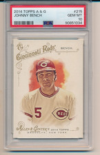 JOHNNY BENCH CINCINNATI REDS ALLEN & GINTER 2014 TOPPS #215 PSA 10 GEM MINT CARD