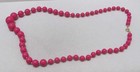 Vtg Graduated Bright Pink Plastic Bead Gold Tone Spacer 24” Necklace Spring Ring — photo 10
