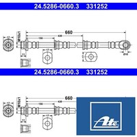 2X Bremsschlauch Ate 24.5286-0660.3 2 BremsschläUche Rechts Links Vorne