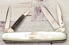 Vintage T HESSENBRUCH & CO Four-Blade Senator Penknife Pearl Handles Light Use